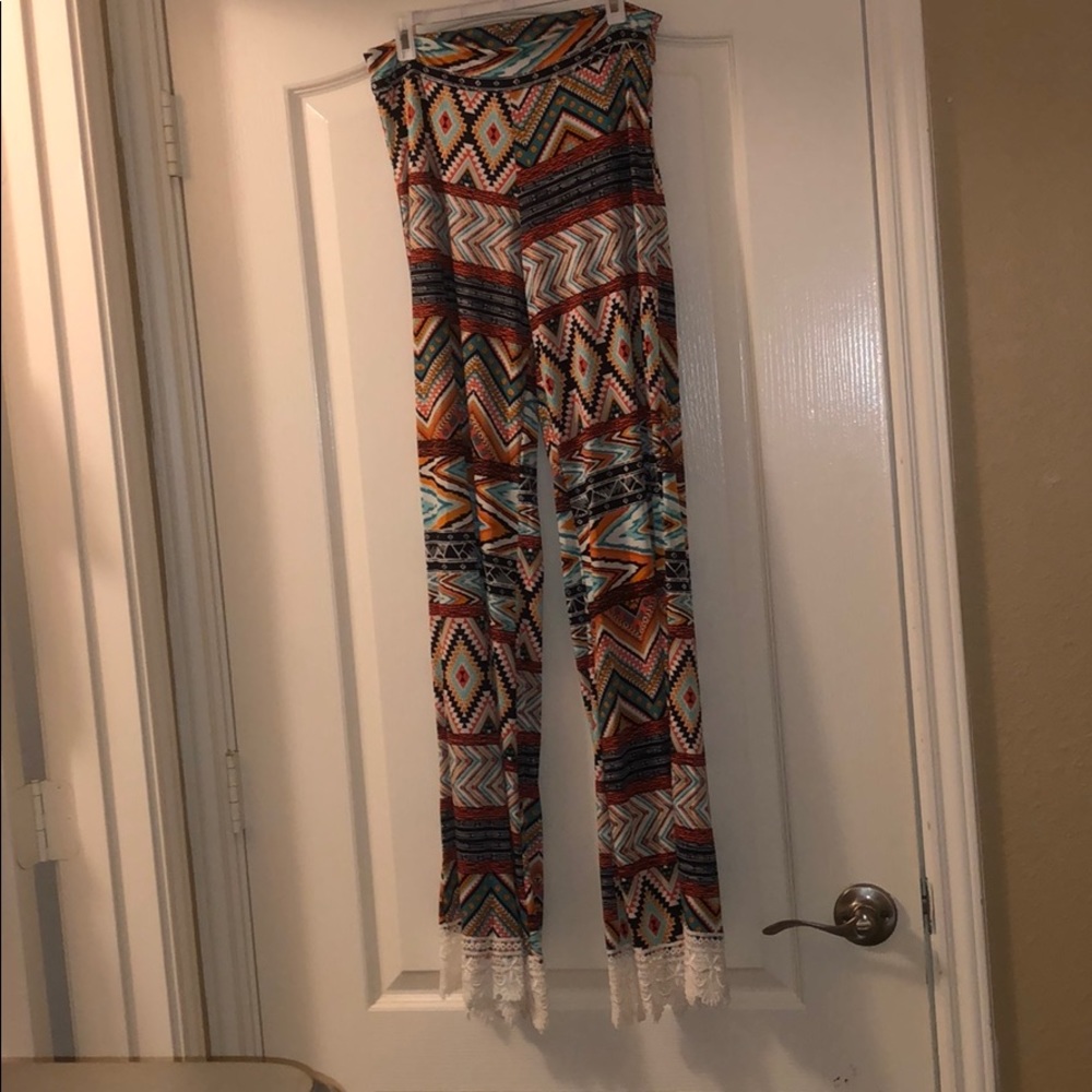 Tribal printed flowy pants
